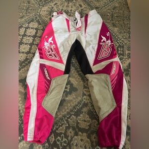Fly Kids Pink and White racing pants